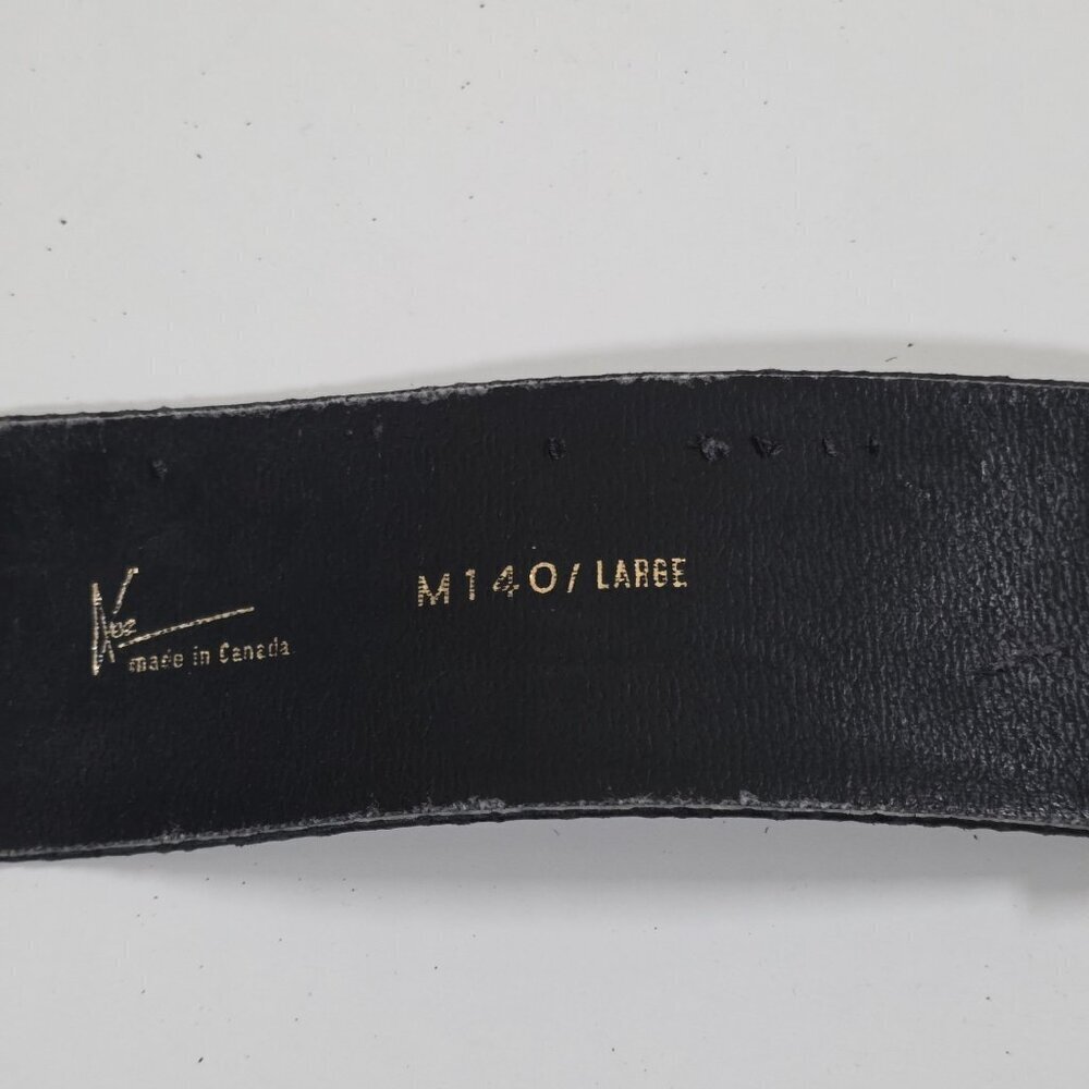 Vintage Textured Belt Womens L Black Gold Black Tone Metal Buckle Whimsigoth Y2K - Picture 11 of 15